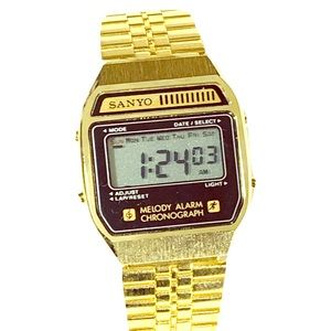 Vintage Sanyo Melody Lcd Alarm Digital Watch NOS